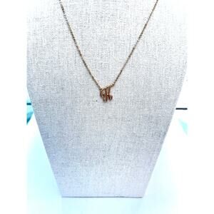 Crown & Ivy Monogram Initial Letter "K” Necklace Gold Tone